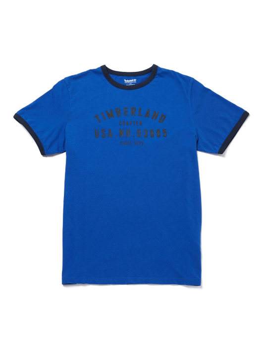 팀버랜드 남성 로고 반소매 티셔츠 블루 A1NHI
