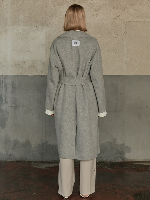 MANET Cashmere Blended Wool Coat_Soft Gray