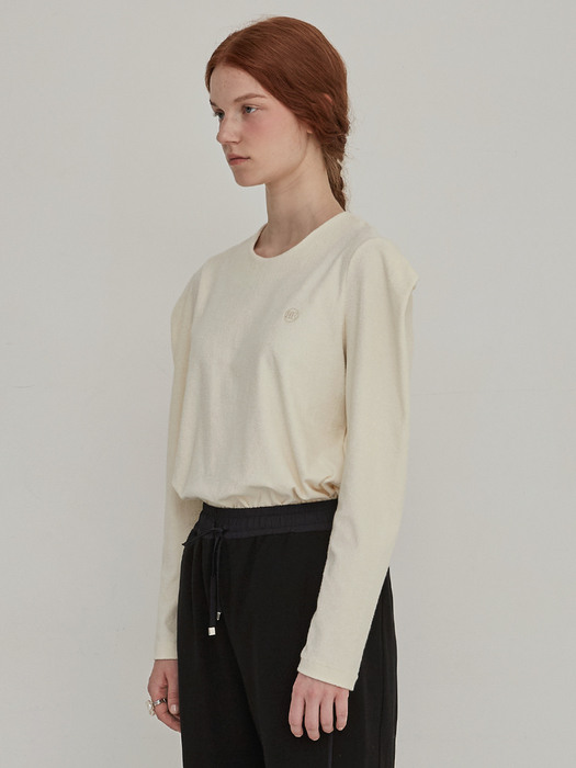 Terry shoulder point top - Cream