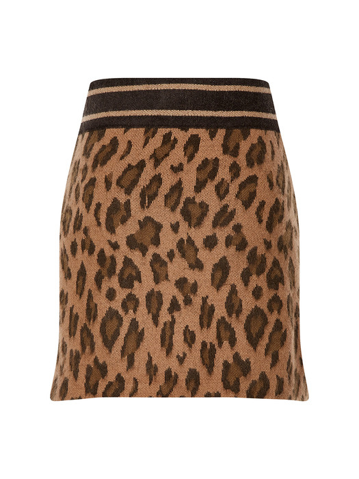 레오파드 니트 스커트JC Leopard Knitted Skirt_CAMEL