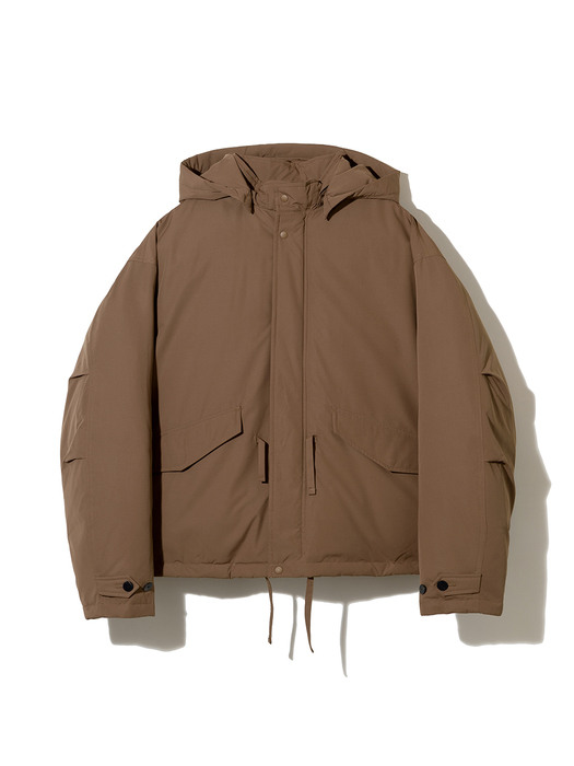 military down short parka brown