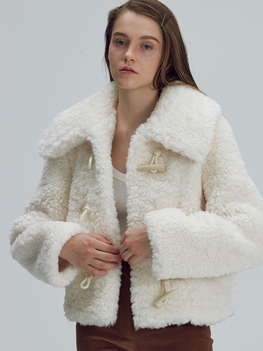 Toggle fur jacket - Custard yellow