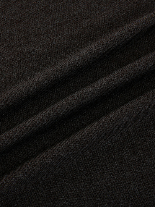 Merino wool Moc-Neck knit (Brown)
