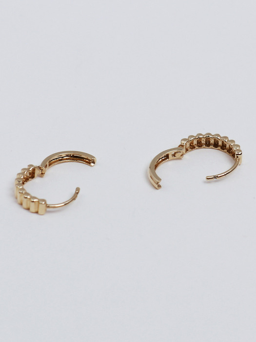 [싱글판매]14K gold one touch stripe earring