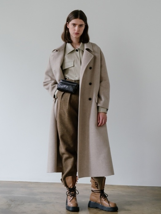 Double Breasted Classic Wool Coat_Beige   