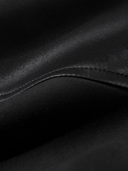 세미 오버핏 블렌딩 레더 스웨이드 자켓 J16 블랙