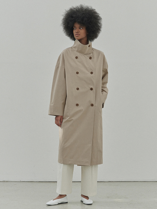 High-neck Double Trenchcoat (2colors)