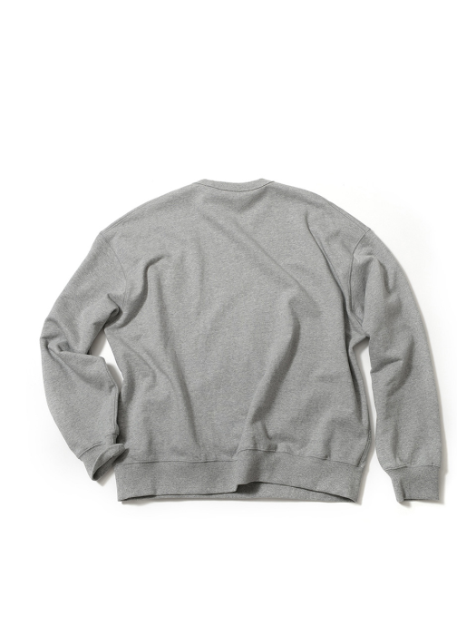 Classic Logo Needlework Sweat Shirt_Melange Grey