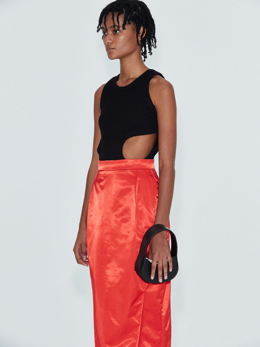 HAVANA SILHOUETTE MIDI SKIRT (RED)