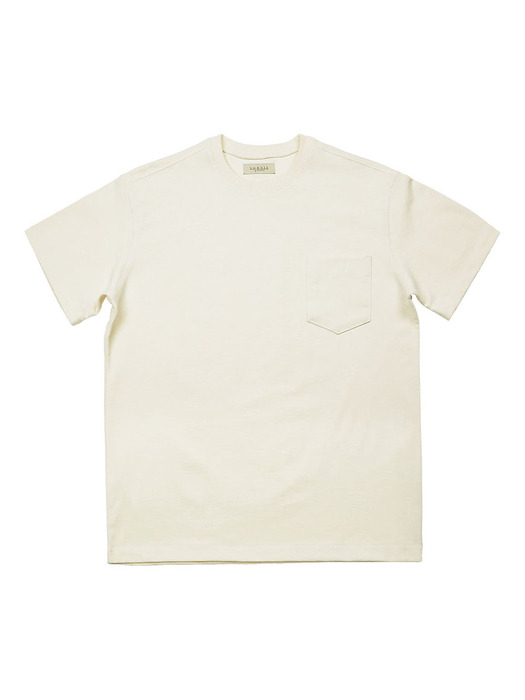3N605 Coverstitch Poket T-Shirts (Ivory)