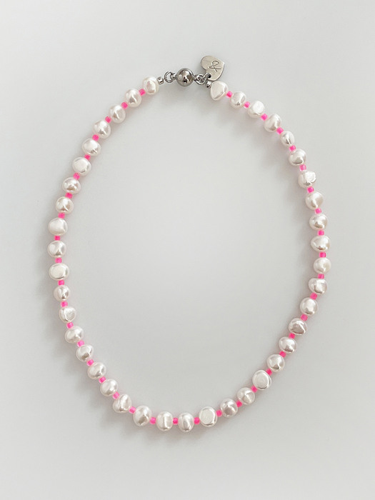 Summer Pebble Pearl Necklace (2color)