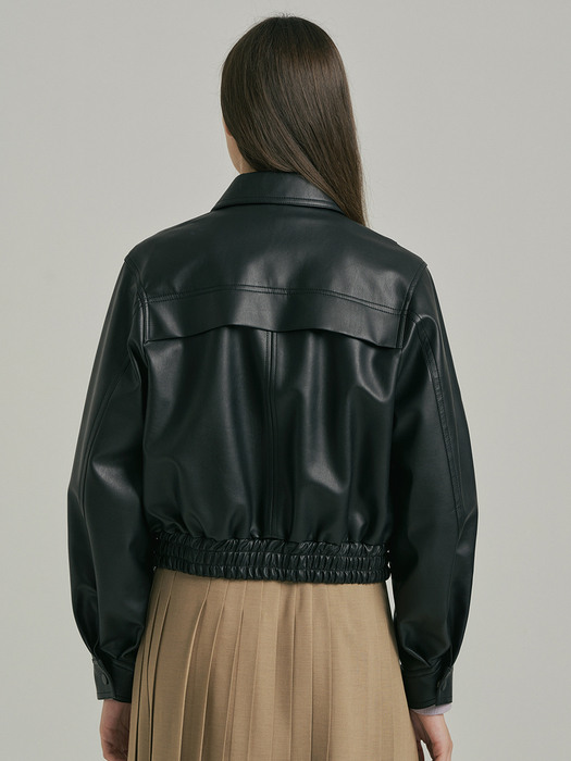 Signature Leather Blouson Jacket_BLACK