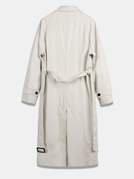 FAUX Leather Trench Coat in Ivory