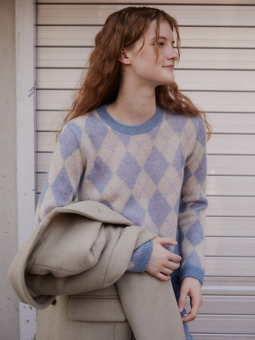 Argyle Mohair knit_2color