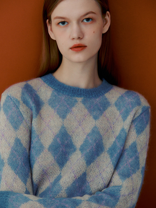 Argyle Mohair knit_3color