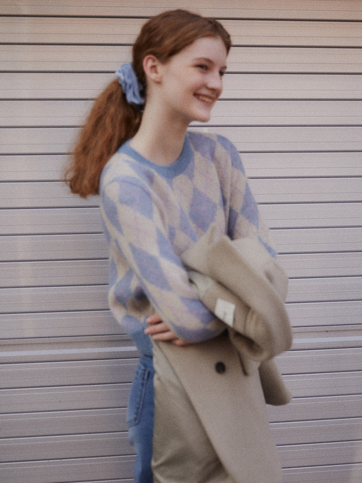Argyle Mohair knit_2color