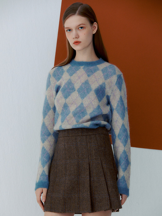 Argyle Mohair knit_3color