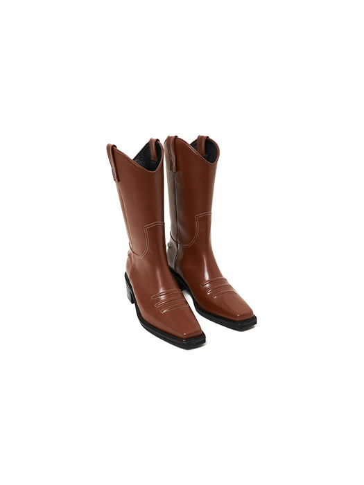 50mm Marfa Western Middle Boots (BROWN)