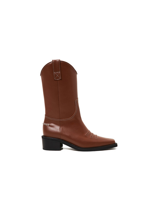 50mm Marfa Western Middle Boots (BROWN)