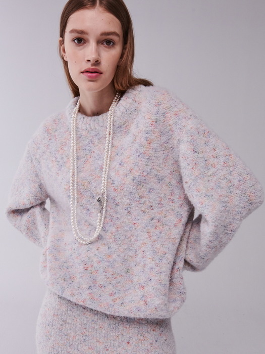 CENTAUR RAINBOW WOOL KNIT PULLOVER_IVORY