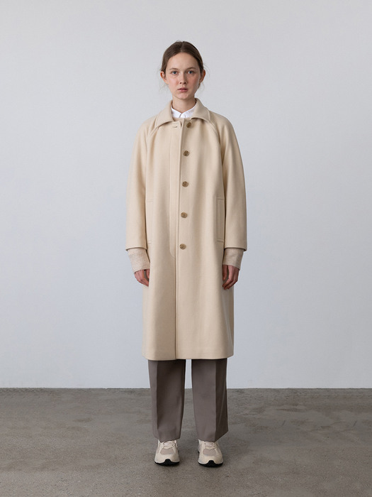 Cashmere Classic Volume Wool Coat Butter (JWCO2F906Y1)