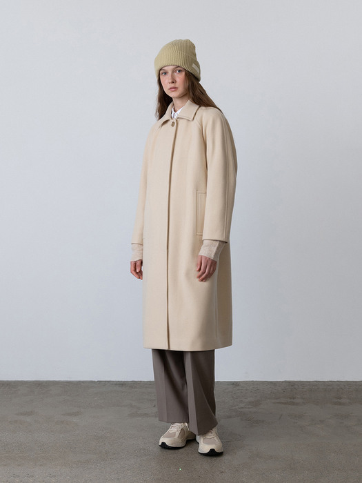 Cashmere Classic Volume Wool Coat Butter (JWCO2F906Y1)