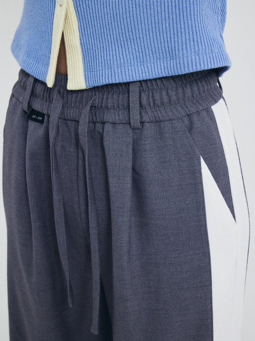 Side Knit Pants Gray