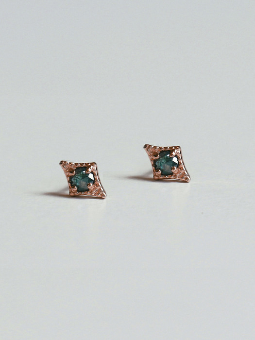 [싱글판매]14K gold green earring & piercing