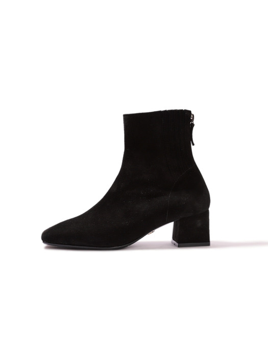 Accordion ankle / black suede