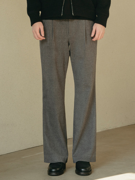 P1019 Pintuck wide slacks_Charcoal