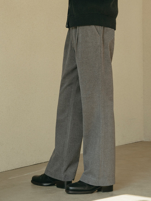 P1019 Pintuck wide slacks_Charcoal