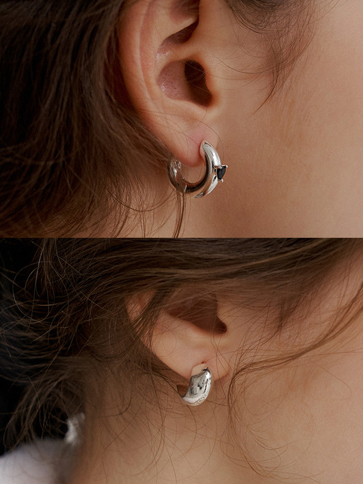[2 SET] love deep bold earring(silver) + love deep earring