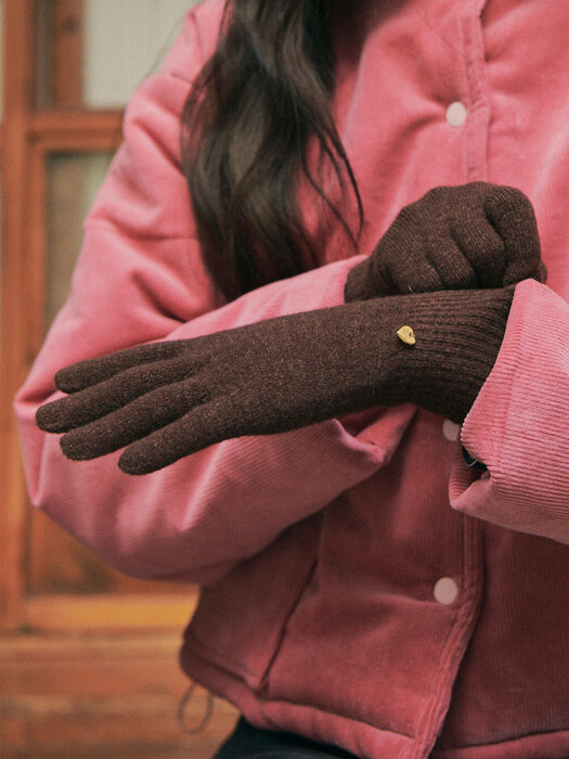 Knit gloves_brown
