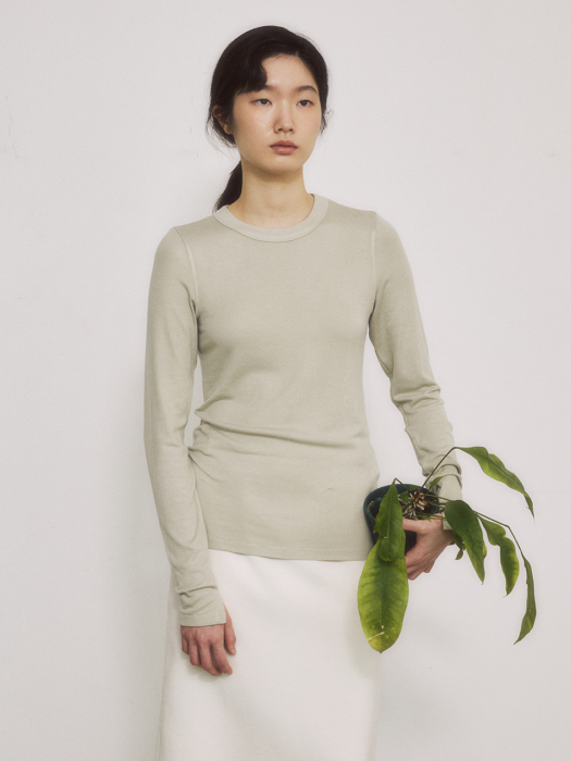 MINT BASIC RIB JERSEY TOP