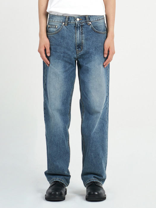 DEN0463 sand blue wide jeans  