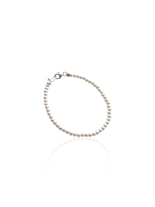white pearl bracelet (3mm) (Silver 925)