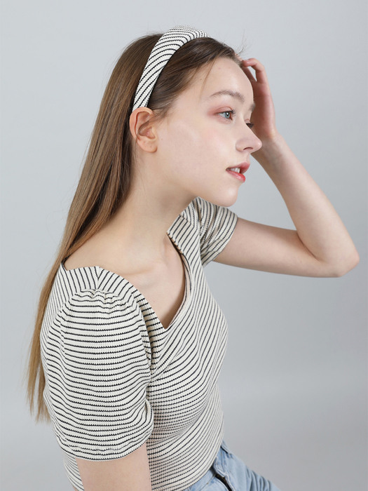 Modern Stripe HairBand (Ivory)