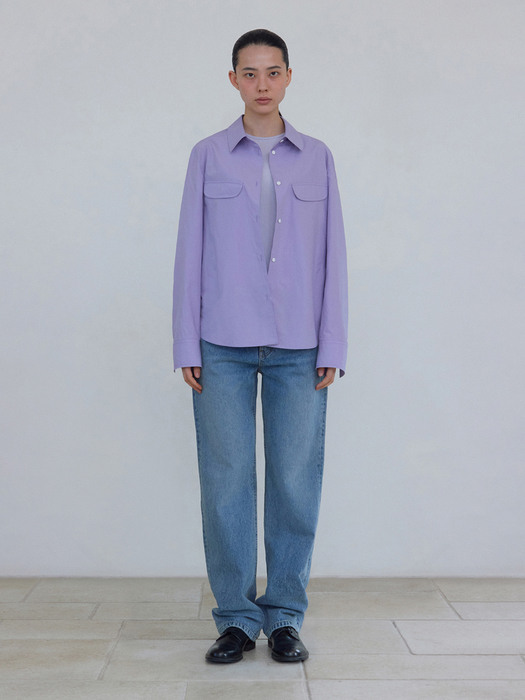 COTTON POCKET SHIRTS _ PURPLE