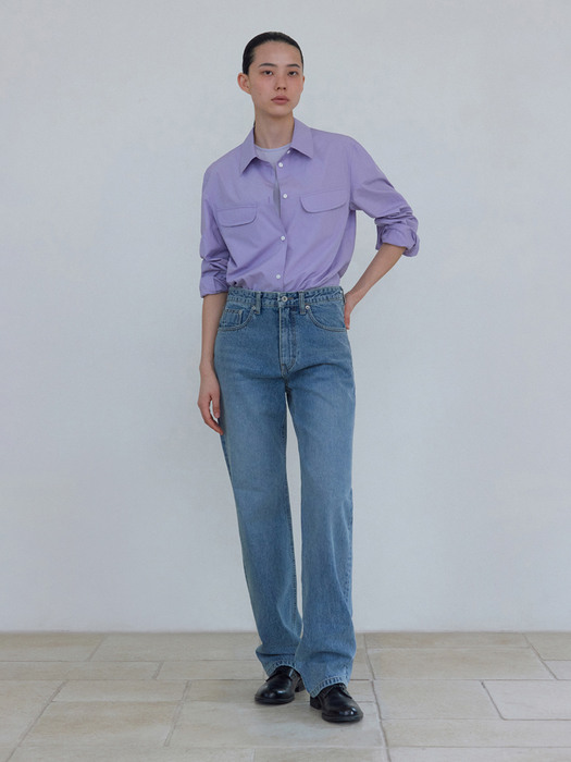 COTTON POCKET SHIRTS _ PURPLE