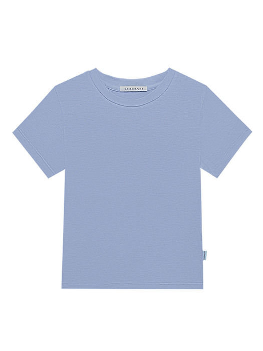 베이직 슬림 티셔츠 - 블루