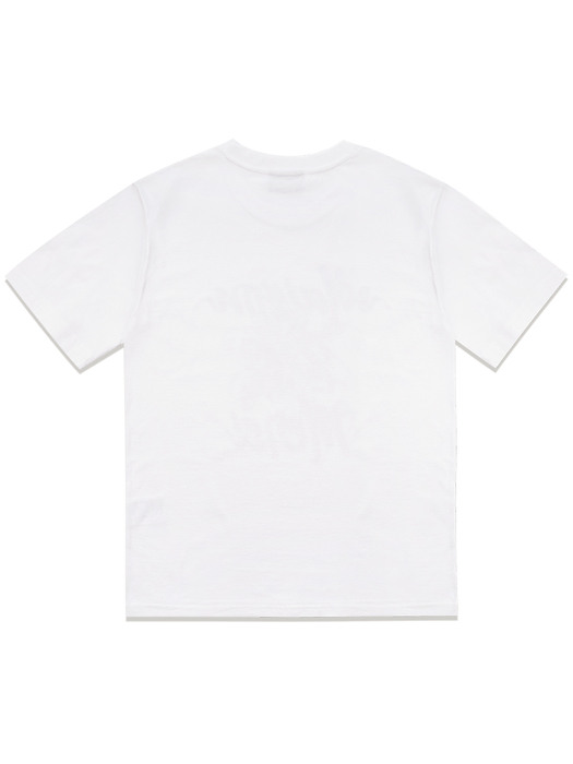 UNISEX 르 리스 필드 블러 싱글 저지 반소매 티셔츠 화이트(FCD2TS602M)
