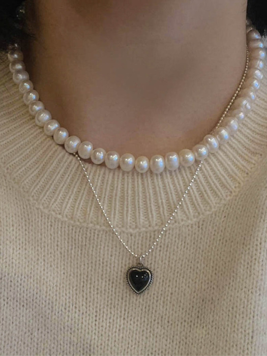 [92.5 silver]vintage heart necklace