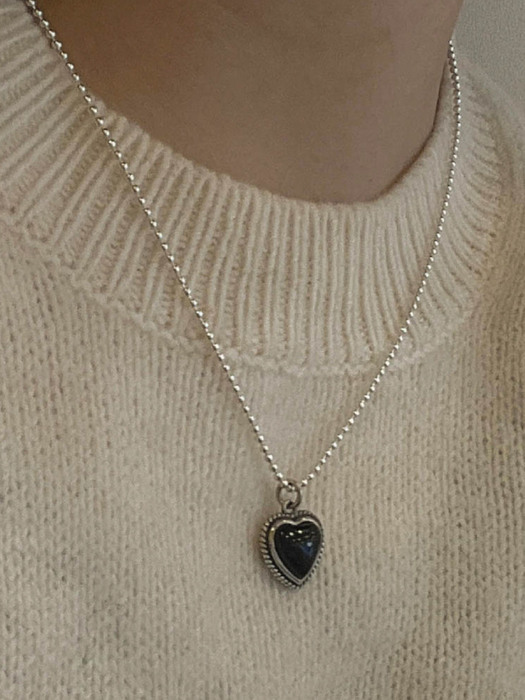 [92.5 silver]vintage heart necklace