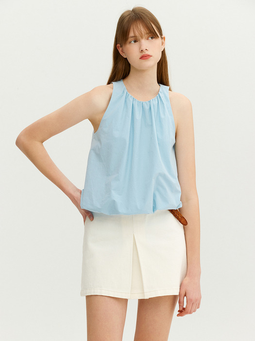 SIRACUSA Balloon sleeveless top (Light blue)