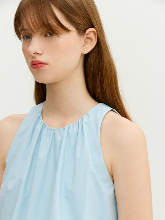 SIRACUSA Balloon sleeveless top (Light blue)