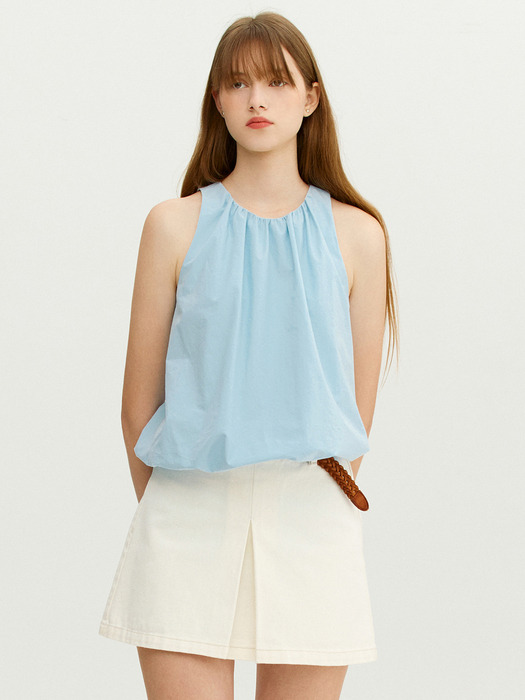 SIRACUSA Balloon sleeveless top (Light blue)