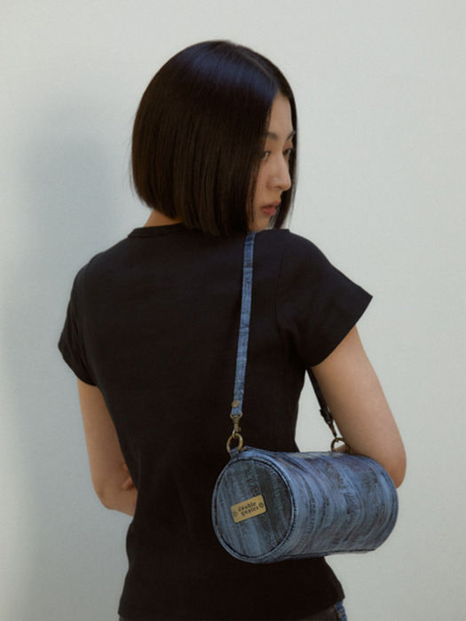 Butter round shoulder bag Blue denim