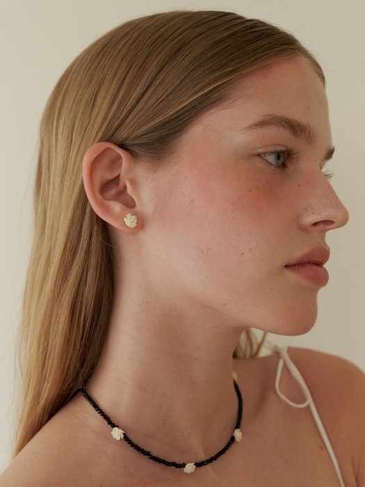 Hawlite Rose Earrings
