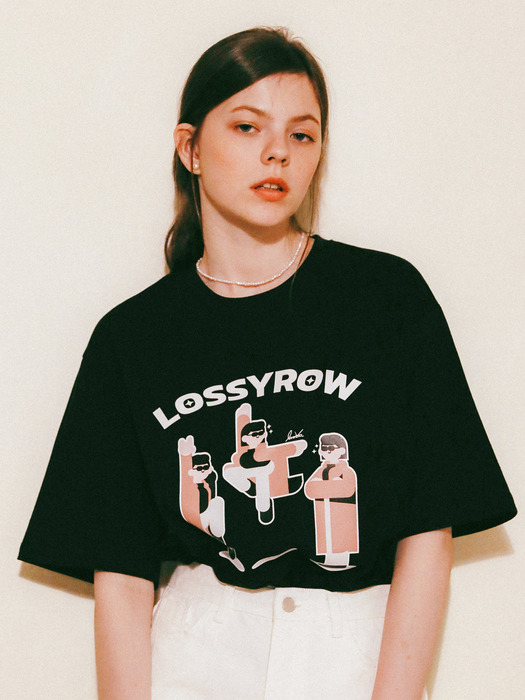 lossyrow X Vanrora Graphic T-Shirt Black