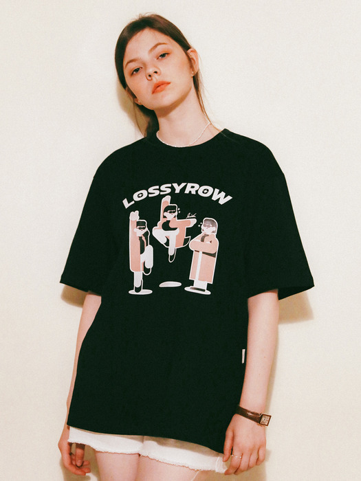 lossyrow X Vanrora Graphic T-Shirt Black